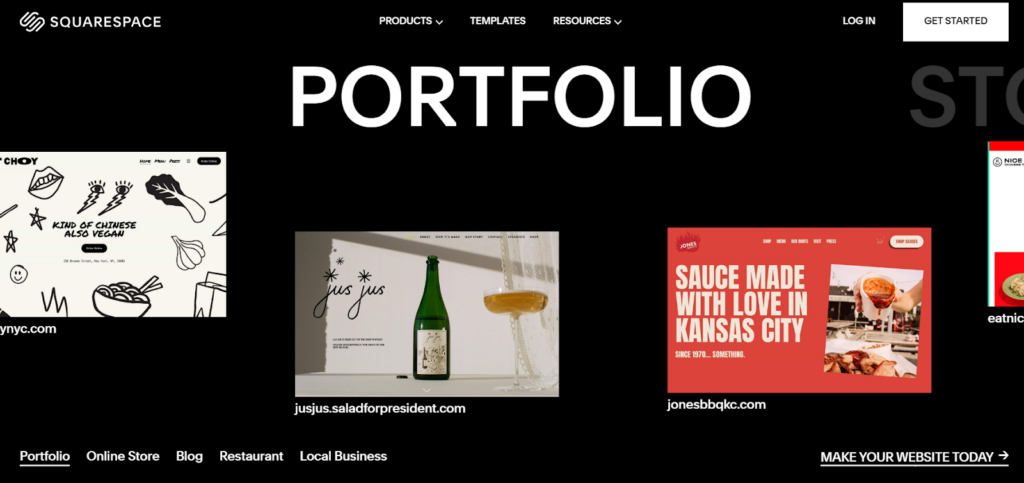 Squarespace portfolio