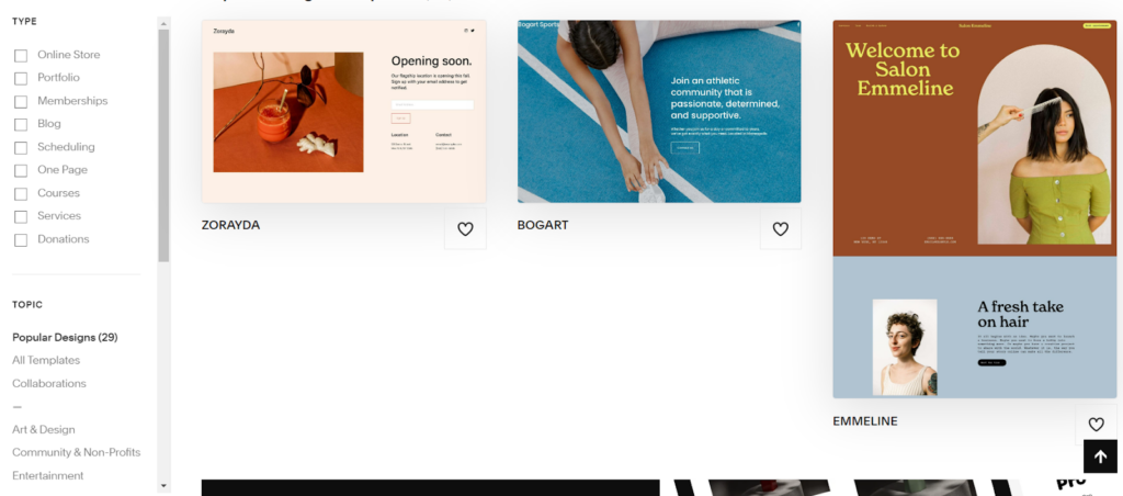 Squarespace templates