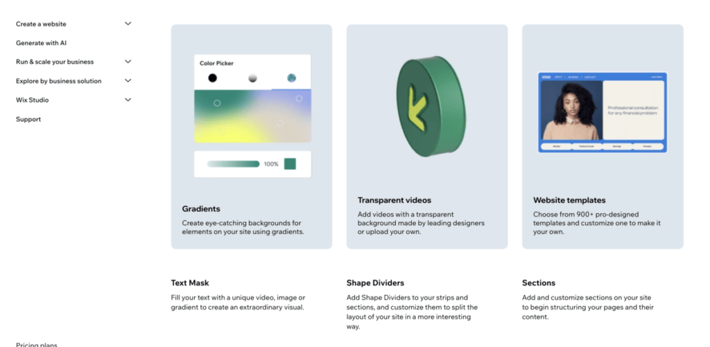 Wix features
