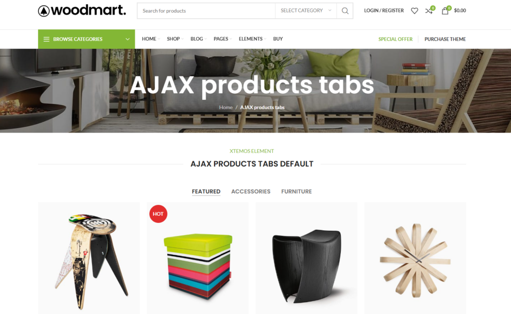 Woodmart AJAX