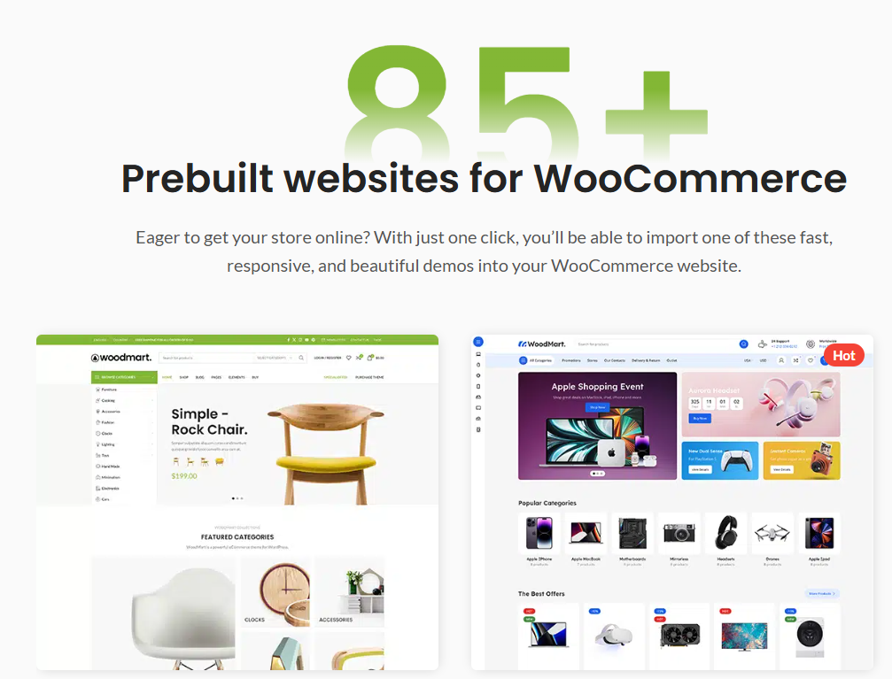 Woodmart prebuilt websites