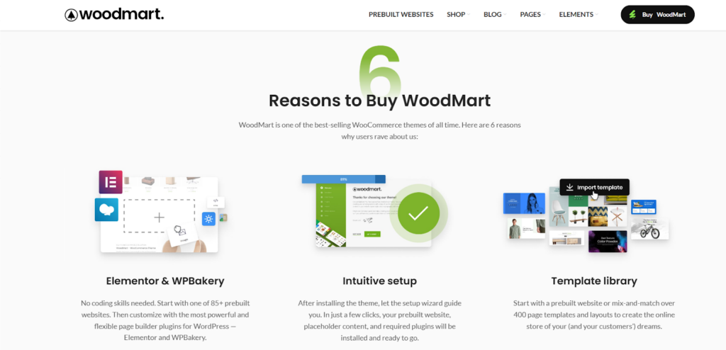 Woodmart theme interface