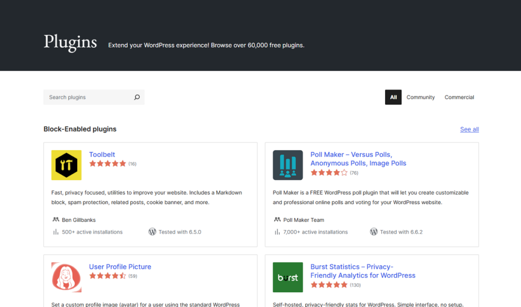 WordPress plugin directory