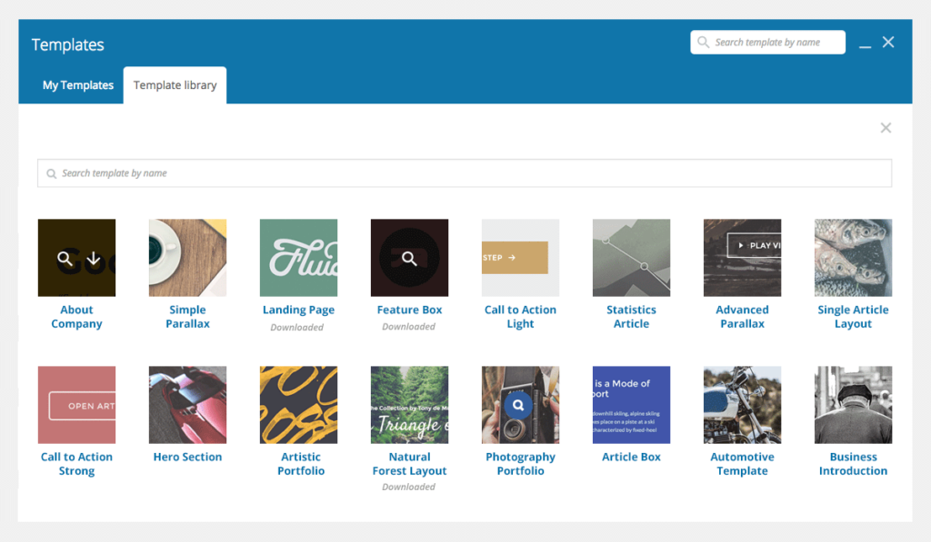 WPBakery template library